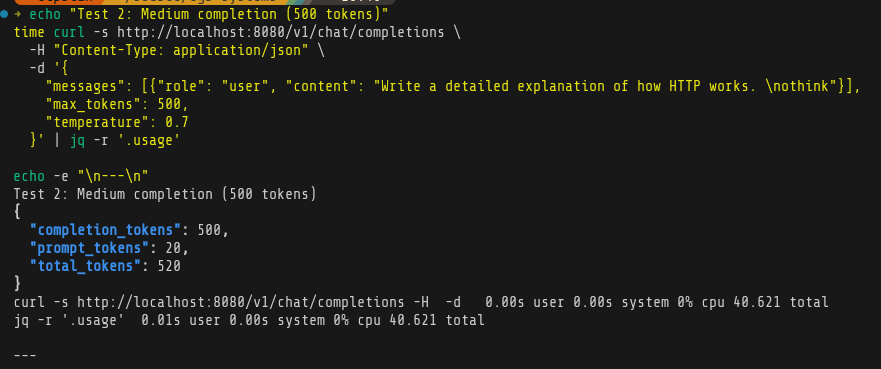 Long completion benchmark